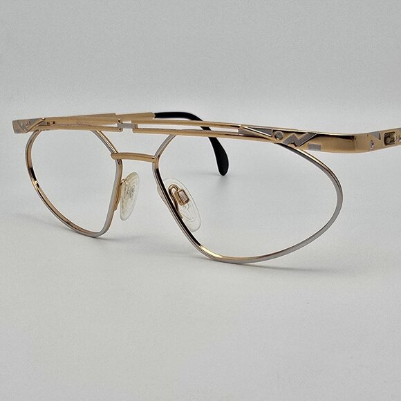 Cazal Mod 256 Col 963 Gold Silver Aviator Sunglasses Frame w/ Case Germany 57mm - Picture 3 of 15